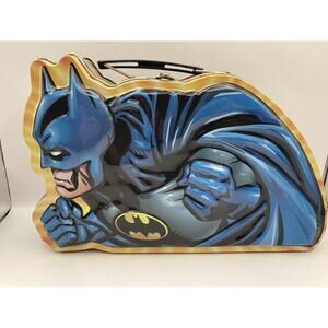 Batman Profile Tin Lunch Box Vintage Warner Bros DC Comics Candy - Collectible